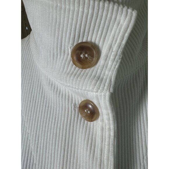 Anthropologie by Avec Les Filles White Corduroy Button-Front Jacket M Boxed Crop - Picture 9 of 10